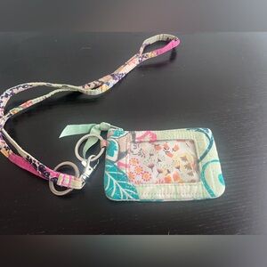 Vera Bradley zip wristlet wallet with lanyard